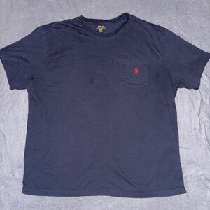Polo Ralph Lauren Men’s T‑Shirt Navy Blue XXL Pocket Tee Red Pony Logo Casual